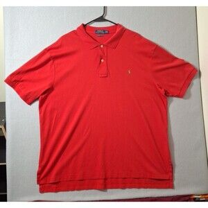 Polo Ralph Lauren Polo Golf Shirt Men's 2XB Red Pima Soft Touch Flesh Pony
